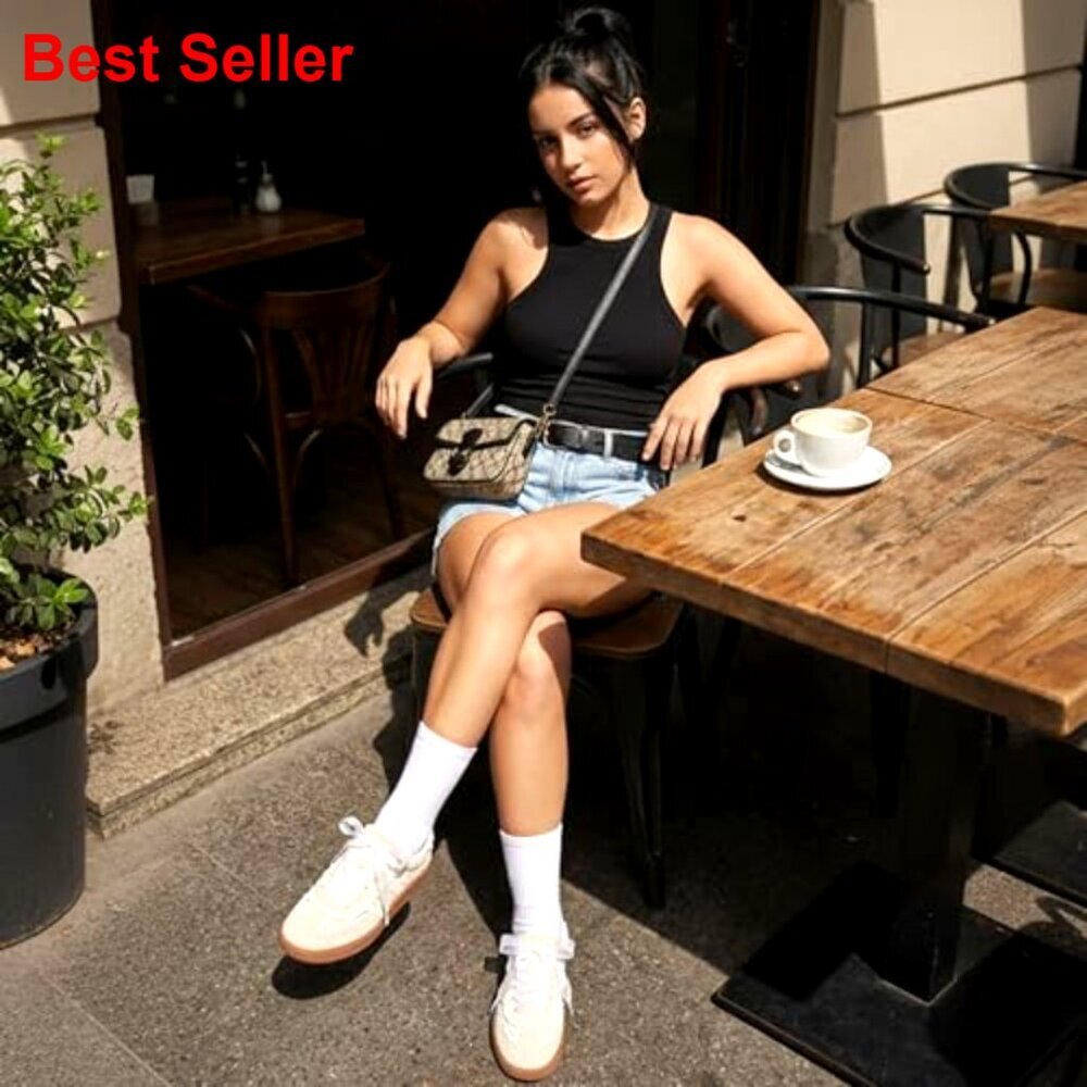 Lace Detail Fashion Sneakers with Retro Gum Sole, Faux Leather Upper - Picture 3 of 7